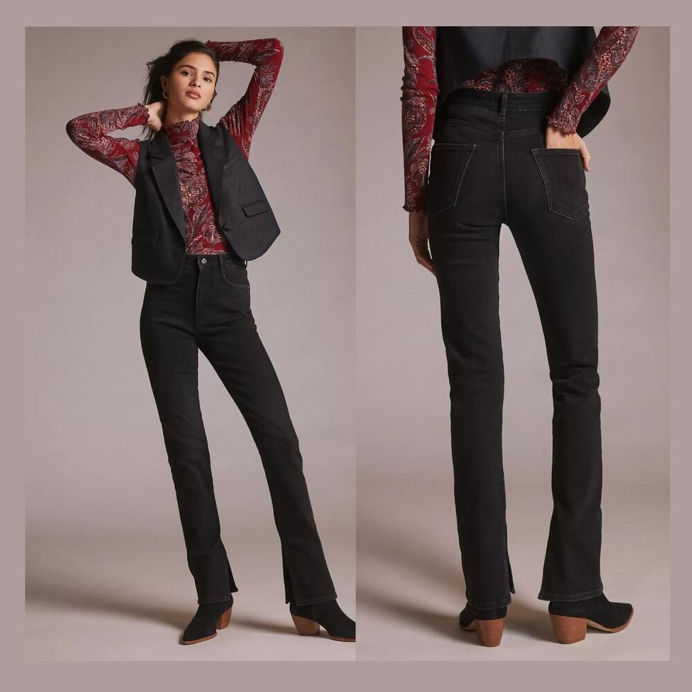 Pilcro The Split Straight Jeans in Black - New, Size 26 Waist